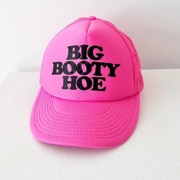 Big Booty Pink Trucker Hat, Silly Baseball Cap, Hot Pink - Picture 1 of 6